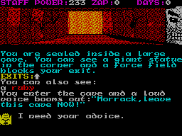 Shadows of the Past screenshot 2 for ZX Spectrum